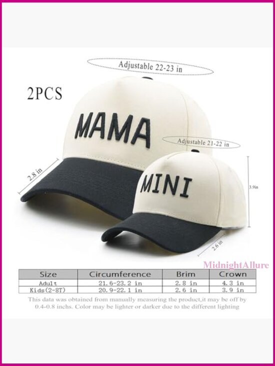 Family Matching Baseball Caps - Embroidered Papa Mama Mini, Adjustable Snapback main image 5